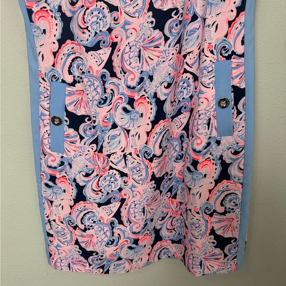 Lilly Pulitzer Angie Stretch Shift Dress In High Tide Navy Its For Shore Size 8 - Picture 7 of 16